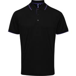 Premier Contrast Coolchecker Polo Shirt - Black/Purple