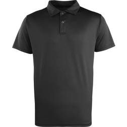 Premier Coolchecker Studded Plain Polo Shirt - Black
