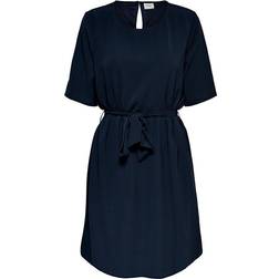 Jacqueline de Yong Amanda 2/4 Belt Dress - Blue/Sky Captain