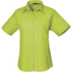 Premier Women's Short Sleeve Poplin Blouse - Lime