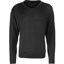 Premier V-Neck Knitted Sweater - Black