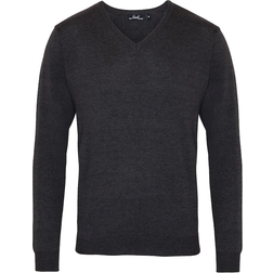 Premier V-Neck Knitted Sweater - Charcoal