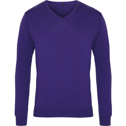 Premier V-Neck Knitted Sweater - Purple