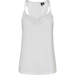 Vero Moda Lace Sleeveless Top - White/Snow White