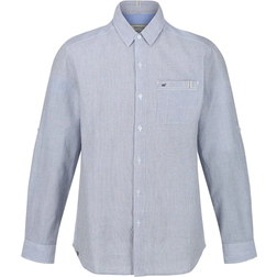 Regatta Banning Coolweave Long Sleeved Shirt - Blue Ticking Stripe