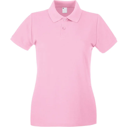 Universal Textiles Women's Fitted Short Sleeve Casual Polo Shirt - Baby Pink