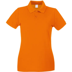 Universal Textiles Women's Fitted Short Sleeve Casual Polo Shirt - Bright Orange