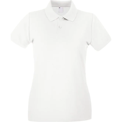 Universal Textiles Women's Fitted Short Sleeve Casual Polo Shirt - Snow