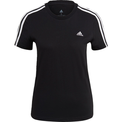 Adidas Women's Loungewear Essentials Slim 3-Stripes T-shirt - Black/White