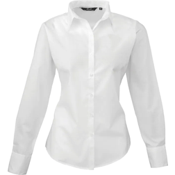 Premier Women's Long Sleeve Poplin Blouse - White