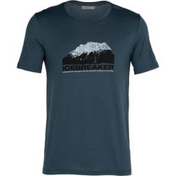 Icebreaker Merino Tech Lite Mountain Short Sleeve Crewe T-shirt - Serene Blue