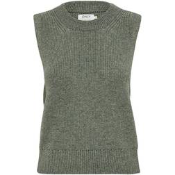 Only Knitted Waistcoat - Green/Kalamata