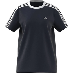 Adidas Women's Essentials 3 Stripe T-shirt - Crew Blue