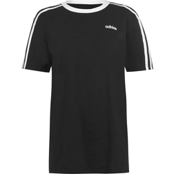 Adidas Women's Essentials 3 Stripe T-shirt - Black/White