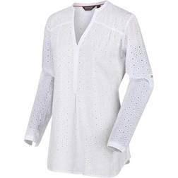 Regatta Women's Maelie Long Length Half Button Shirt - White