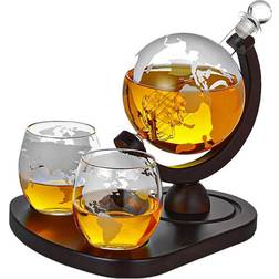 MikaMax Deluxe Globe Decanter Set Whiskeykaraffel 4st 0.85L