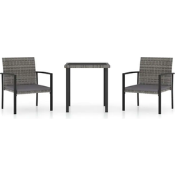vidaXL 3065711 Patio Dining Set, 1 Table incl. 2 Chairs