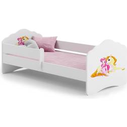 Kobi Girl with Unicorn Cot wih Mattress & Protective Edge 80x160cm