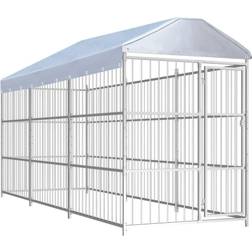 vidaXL Outdoor Dog Cage with Roo