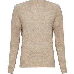 Moss Copenhagen Femme Mohair O Pullover - Oatmeal