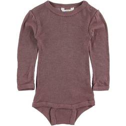 Joha L/S Wool/Silk Rib Bodysuit - Plum (67987196-15854)