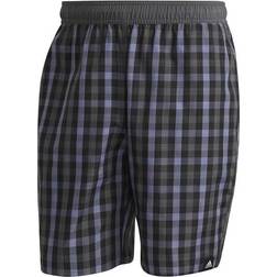 Adidas Classic Length Check Swim Shorts - Black/Grey Six