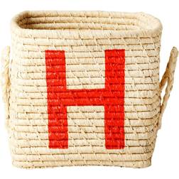 Rice Raffia Square Basket H