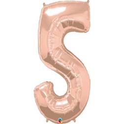 Qualatex Latex Ballons 34 Inch Metallic Number 5 Rose Gold