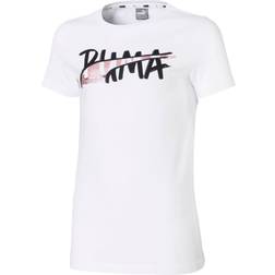 Puma Alpha Logo Short Sleeve Girl's Tee - Puma White (580213-002)