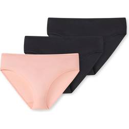 Schiesser Cotton Essentials Tai Panties 3-pack - Pink/Black