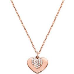 Michael Kors Precious Pavé Heart Necklace - Rose Gold/Transparent