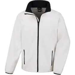 Result Mens Core Printable Softshell Jacket - White/Black