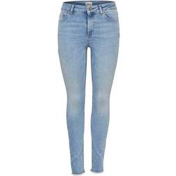 Only Blush Mid Ankle Skinny Fit Jeans - Blue/Light Blue Denim