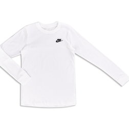 Nike Older Kid's Sportswear Long Sleeve T-shirt - White/Black (CZ1855-101)