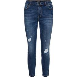 Vero Moda Tilde Normal Waist Skinny Fit Jeans - Blue/Medium Blue Denim