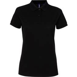 ASQUITH & FOX Women's Short Sleeve Performance Blend Polo Shirt - Black