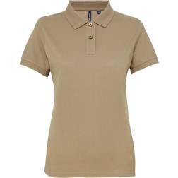 ASQUITH & FOX Women's Short Sleeve Performance Blend Polo Shirt - Khaki