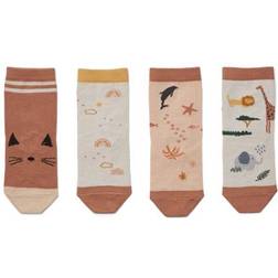 Liewood Silas Cotton Socks 4 Pack - Safari Rose Mix (LW12993-2273)