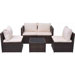 vidaXL 43109 Lounge-Set, 1 Bord inkl. 4 Soffor