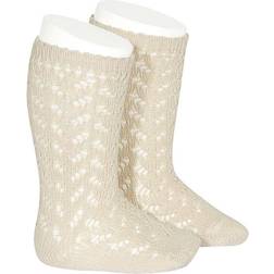 Condor Cotton Openwork Knee High Socks - Linen (25182_000_304)