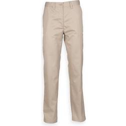 Henbury Ladies 65/35 Flat Front Chino - Stone