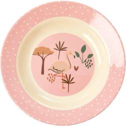 Rice Melamine Kids Bowl with Pink Jungle Animals Print