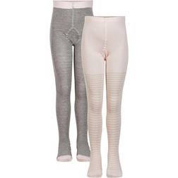 Minymo Stockings 2-pack - Light Grey Melange (5084-130)