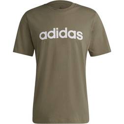 Adidas Essentials Embroidered Linear Logo T-shirt - Orbit Green/White