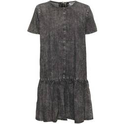 Noisy May Emilia Short Dress - Medium Grey Denim