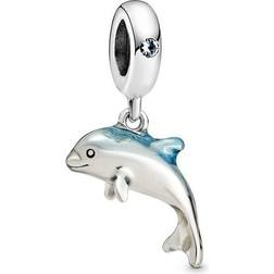 Pandora Shimmering Dolphin Dangle Charm - Silver/Blue