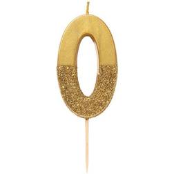 Talking Tables Decor We Heart Birthdays Number Candle 0 Gold