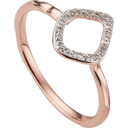 Monica Vinader Riva Mini Kite Stacking Ring - Rose Gold/Diamonds