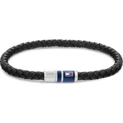 Tommy Hilfiger Braided Leather Bracelet - Black