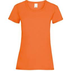 Universal Textiles Womens Value Fitted Short Sleeve Casual T-shirt - Bright Orange
